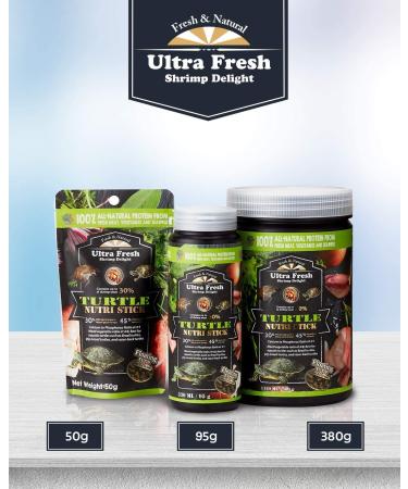 Ultra Fresh Turtle Nutri Stick Wild Sword Prawn Aquatic Turtle Food with Probiotics - 3.35oz Pack - Calcium & Vitamin D Enriched for Picky Turtles - Buy Online on GoSupps.com