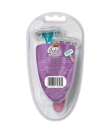 BIC Soleil Sensitive Advanced Women's Disposable Razor - 5 Blade - 2 Count - For Flawlessly Smooth Shave - Green (Pack of 1) - Buy Online on GoSupps.com