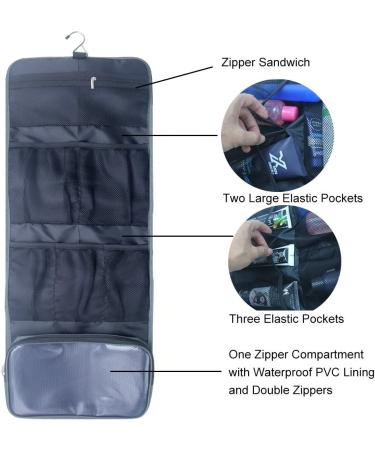 Relavel Travel Hanging Toiletry Bag Waterproof Shaving Kit Makeup Organizer, Gray - Buy Online on GoSupps.com
