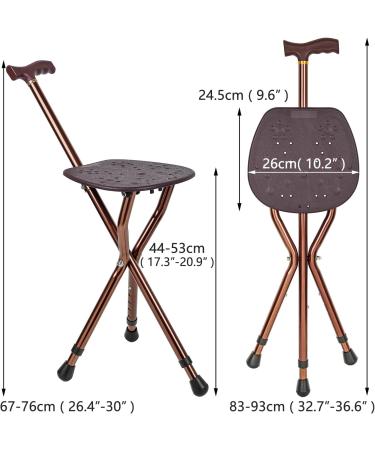 LINGTHIN Walking Stick with Seat for Men | 136kg Capacity | Height Adjustable & Foldable | Dual-Use Cane and Stool for Elderly & Disabled - Buy Online on GoSupps.com