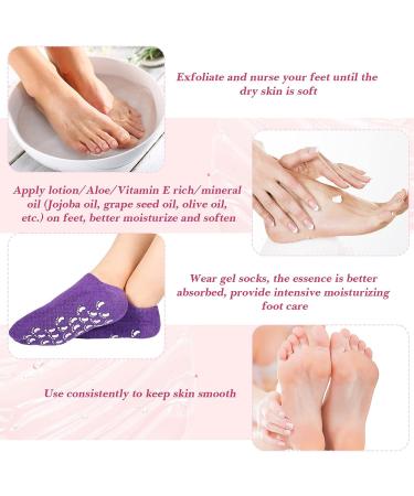 Moisturizing Gel Spa Socks for Softening Dry Cracked Feet - 8 Pairs for Women and Men - Buy Online on GoSupps.com