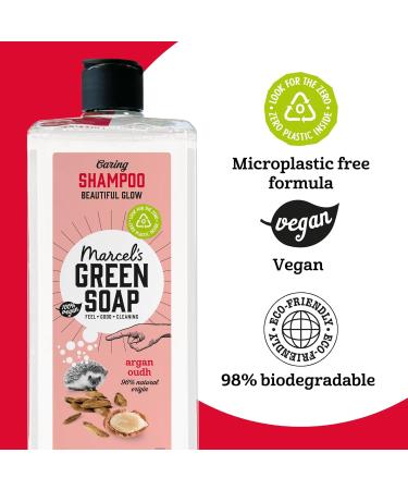  Marcel's Green Soap Marcel's Green Soap Shampoo Argan & Oudh Scent enriched with natural oils 97% natural 98% biodegradable vegan 300 ml Gentle care for hair and planet - Buy Online on GoSupps.com