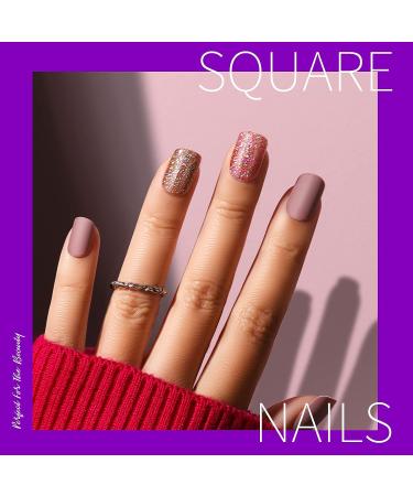 Teenitor 360PCS Short Square Press On Nails - Glitter & Matte Styles - Buy Online on GoSupps.com