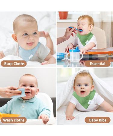 Miyacare 10-Pack Baby Triangle Bibs | Super Absorbent 100% Cotton Neckerchief | Adjustable Push Buttons | Unisex for Boys & Girls - Buy Online on GoSupps.com