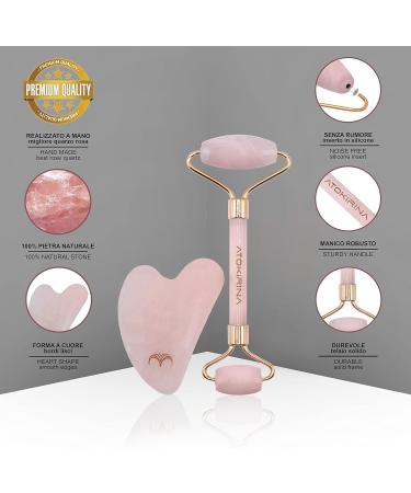  ATOKIRINA ATOKIRINA Beauty Kit Anti-Ageing Anti-Wrinkle Rose Quartz Roller and Gua Sha with Concentrated Serum Hyaluronic Acid 3P Natural Stones for Face Massage Eyes and Cleavage Made in Italy - Buy Online on GoSupps.com