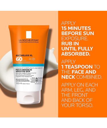 La Roche-Posay Body Sunscreen Anthelios Sunscreen Broad Spectrum UVA & UVB Sun Protection Fragrance-Free Non-Comedogenic Non Greasy Hypoallergenic Travel Sunscreen Dermatologist Recommended DRY TOUCH SPF 60 - Buy Online on GoSupps.com