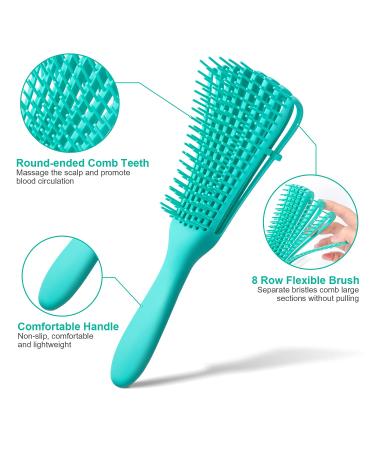 Beature Detangling Brush 2Pcs - Curly Hair Detangler for Thick, Wet Hair - Green - Women and Kids - 3a to 4c - Buy Online on GoSupps.com