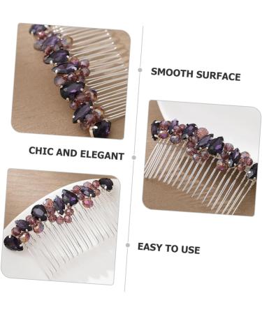 Ipetboom hair comb Splitter dress colored diamond hair comb clips knot top headband real hair side fringe European and American hair curler hair rhinestone bridal hair accessories - Buy Online on GoSupps.com