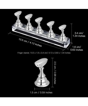 Blulu 6 Sets Nail Tips Stand Holder - Magnetic Acrylic Nail Practice Display for DIY Nail Salon - Silver - Buy Online on GoSupps.com