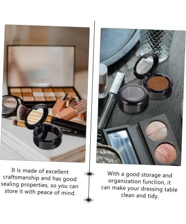 Housoutil 8pcs Box Empty Eye Shadow Box Eyeshadow Travel Cosmetic Containers Makeup Empty Plate up Round 4.1x3.8cm Black - Buy Online on GoSupps.com