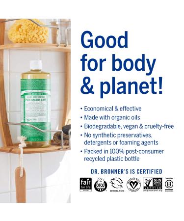 Dr. Bronner's Pure-Castile Liquid Soap Almond Bundle - 32 oz. & 2 oz. Travel Bottle - Buy Online on GoSupps.com