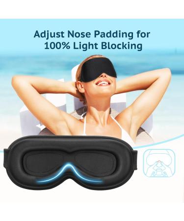 BeeVines 2 Pack Sleep Mask - 100% Blackout 3D Eye Masks for Men & Women | Zero Pressure for Side Sleepers | Includes Travel Pouch (Black & Pink - Buy Online on GoSupps.com