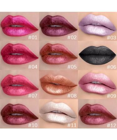 Buy Floral White Metallic Shimmer Glitter Lip Gloss - Long Lasting Waterproof Liquid Lipstick | 1Pc Sparkly Lip Stain Makeup Set for Women - Buy Online on GoSupps.com