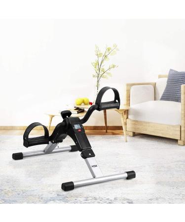 Folding Pedal Exerciser Mini Exercise Bike - Portable Under Desk Foot Pedal Exerciser for Arm and Leg Workout - Silver - Buy Online on GoSupps.com