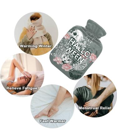 Naanle Rose Skull Halloween Hot Water Bottle - 1L Transparent Hand/Foot Warmer for Pain Relief & Heat Therapy - Buy Online on GoSupps.com