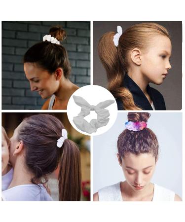 Mrriyai White Hair Tie Scrunch - 8 Elastic Ponytail Holders for Women & Girls | Stylish Hair Accessories - Buy Online on GoSupps.com