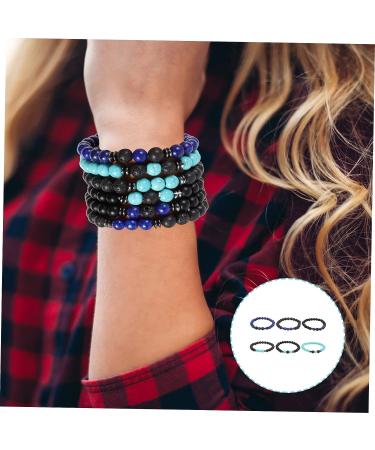 Healvian 12 Pcs Volcanic Stone Bracelet Set - Anti Nausea & Motion Sickness Jewelry for Women - Obsidian Magnetic Therapy Anklet & Wrist Chain - Assorted Colors - Buy Online on GoSupps.com