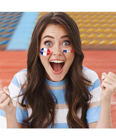 Besreey French Flag Stickers - Waterproof French Flag Body Stickers | Skin-Friendly Colorful Face Stickers Cute Sticker Set for Carnival - Buy Online on GoSupps.com