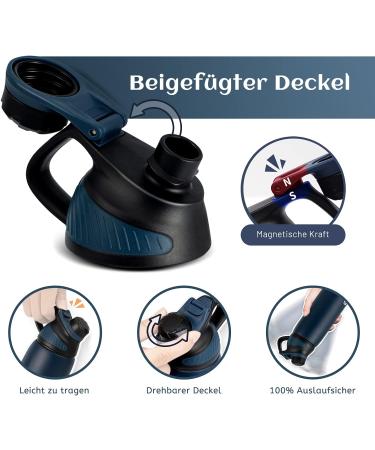 FJBOTTLE Stainless Steel Sports Drinking Bottle | 600ml BPA-Free Magnetic Lid Leak-Proof | Ideal for School Fitness and Outdoor Activities | Dark Blue - Buy Online on GoSupps.com