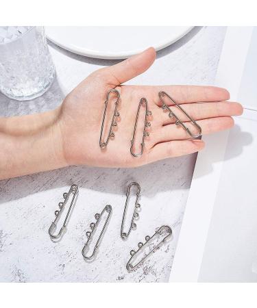 LiQunSweet 10 Pcs Iron 3-Hole Metal Brooch Safety Pins - Platinum 52mm (2 Inch) for Garment and Jewelry Making - Buy Online on GoSupps.com
