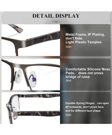 3 Pack Stylish Metal Frame Blue Light Blocking Reading Glasses for Men - Mix Color 1.5x - Buy Online on GoSupps.com