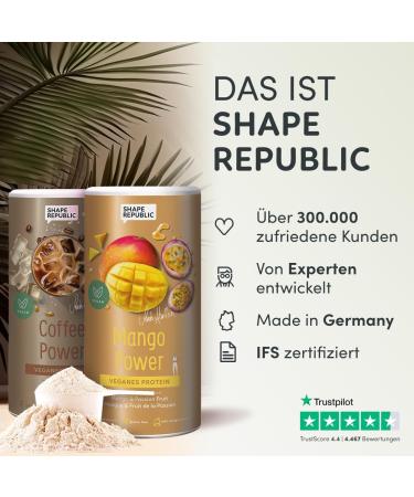 SHAPE REPUBLIC Vegan 3K Protein Powder Iced Espresso - Sustainable Muscle Building & Vitamin B12 Boost - Buy Online on GoSupps.com