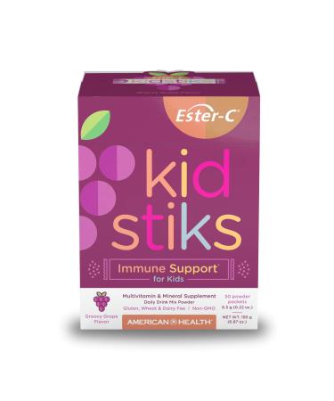 Ester-C® 250 mg Kidstiks, Powder Sticks – Groovy Grape, 6.5g Pkt 30 Pkts
