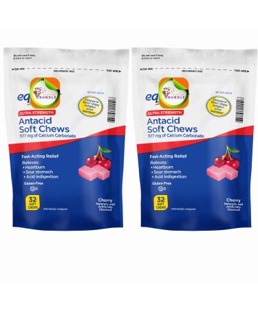 Equate Ultra Strength Antacid Soft Chews Cherry Vegan Chewable Gummies No Gelatine + Create Sticker