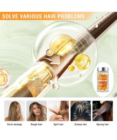 Premium Hair Styling Serum & Treatment Capsules | Nourishing Vitamins C E Argan Oil & Niacinamide - Shop Our Moisturizing Hair Oil Capsules - Buy Online on GoSupps.com