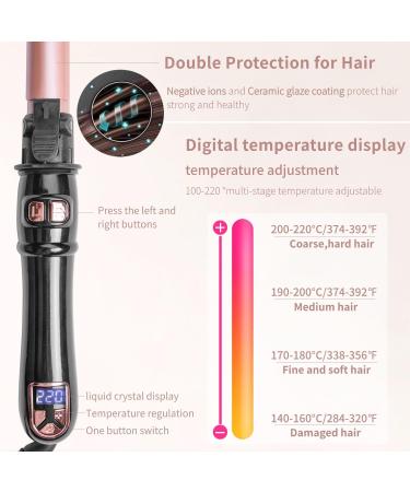 2024 Automatic Curling Wand 28mm - Rotating Hair Curler for All Hair Types with LED Display | Fast Heating Professional Rose Gold Hair Styler - Buy Online on GoSupps.com
