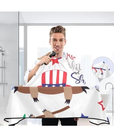 Waterproof Barber Cape - Patriotic Sloth & Cheetah Haircut Bib for Men & Women | Unisex Hair Cutting Cape - International Shipping Available - Buy Online on GoSupps.com