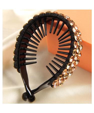 Ponytail Hair Clips - 4 Pcs Gradient Rhinestone Hair Styling Claws in White Purple Champagne Gold | Large Glittering Hair Pins Accessories for Women and Girls - Buy Online on GoSupps.com