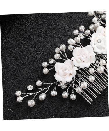 Housoutil Bridal Headdress Bridal Comb Childrens Hair Accessories Flower Hair Combs Wedding Dress Hairpin Hair Accessories Summer Picnic Headwear Tiara White Issue Card Bride Princess - Buy Online on GoSupps.com