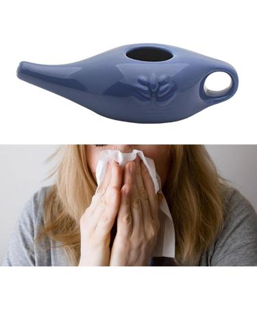 250ml Ceramic Pot Nose Cleaning Pot for Removes Nose Washing Blue 19x9x6cm - Buy Online on GoSupps.com