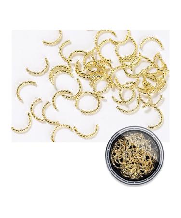 FEIlei Star Moon Nail Charms Metal Rivet Nail Rhinestones for DIY Nail Art Decorations