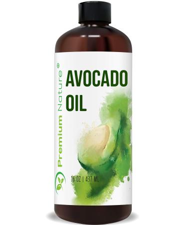 Premium Nature Avocado Oil Natural Carrier Oil   Organic Avocado Oil for Essential Oil Mixing  Massage Body Oil Moisturizer Avocado Oil for Hair  Avacado Oil for Skin  Aromatherapy Avacados  16 oz