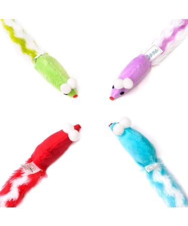 Chiwava 4 Pack Soft Plush Cat Mice Toys - 15 Inch Rattling Interactive Rustling Activity for Cats - Buy Online on GoSupps.com