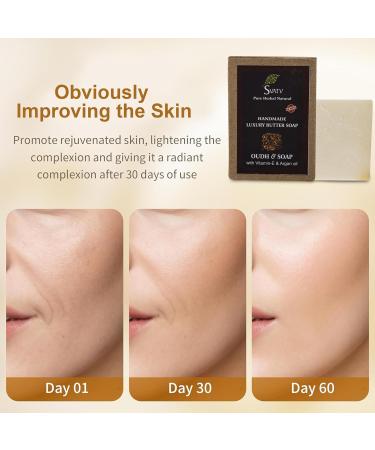SVATV Handcrafted Ayurvedic Soap with Oudh & Vitamin E | Kosher & GMP Certified | Soothing Herbal Soap for All Skin Types - 125g - Buy Online on GoSupps.com