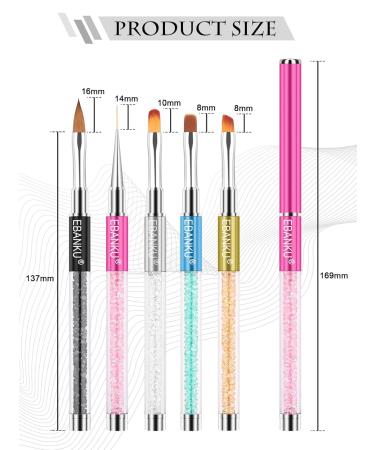 Ebanku 5-Part Nail Gel Brush Set | UV Gel & Acrylic Fingernails | Perfect for Nail Art Painting & Design | Nail Accessories for Manicure & Pedicure - Buy Online on GoSupps.com