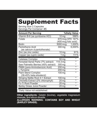 grow vitamin DHT Blocker for Hair Growth & Thickness Biotin, Saw Palmetto, Horsetail, Stinging Nettle, Fo-Ti Root Supports Stronger, Fuller Hair for Men & Women 90 Capsules - Buy Online on GoSupps.com