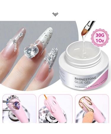 Rhinestone Glue Strong and Durable Adhesive 30g Nail Gel with Rhinestones | For Fabric Jewelry Adults Girls Home Indoor Outdoor Holidays Christmas Birthdays Salon - Buy Online on GoSupps.com