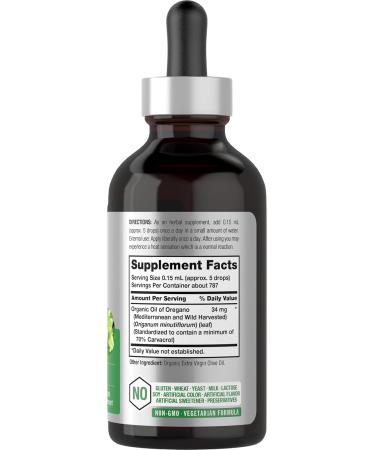 Horbaach Organic Oregano Oil Drops 4 fl oz | Vegan Liquid Extract | Non-GMO & Gluten Free Supplement - Buy Online on GoSupps.com