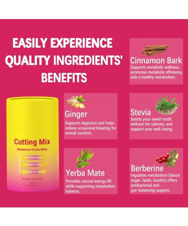 Cutting Drink Mix Berberine Chromium 5-HTP Yerba Mate & Magnesium | Strawberry A a Flavor 30 Servings - Buy Online on GoSupps.com