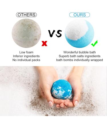 Organic Bath Bombs Gift Set - Handmade with Essential Oils for Bubble and Spa Bath - Perfect for Kids, Women, Men - Vegan and Natural (12Pcs) - Buy Online on GoSupps.com