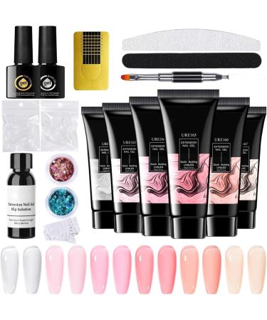 Nail Adhesive Gel | Builder Gel for Extensions with Glue 6 Colors | Multifunctional Long-Lasting Art Design Tips and Decorations for Professional Enthusiasts and Adults - Buy Online on GoSupps.com