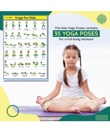 Sportaxis Yoga Poster for Kids - Large Illustrated Yoga Exercises | Durable Laminated Fitness Training (45.7 x 68.6 cm) - Buy Online on GoSupps.com