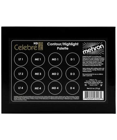 Mehron Celebre Pro-HD Cream Contour & Highlight Palette - 12 Colors - Buy Online on GoSupps.com
