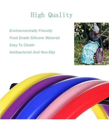 Silicone Wheelchair Push Rim Covers(22/24 Inch) Wheelchair Pusher Cart Ring Protective Sleeve Non-Slip Multiple Colour Choose Can Be Used in Different Environments 24inch Black 24inch Black - Buy Online on GoSupps.com