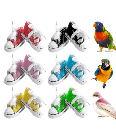 12 Pieces Bird Shoes Mini Sneaker Bird Toys Mini Finger Shoes Fingerboard Shoes Bird Chew Toys Bird Toy Sneakers Dog Shoes Doll Shoes Toy Shoes for Sneaker Keychain Shoe Keychains Parrot Toys