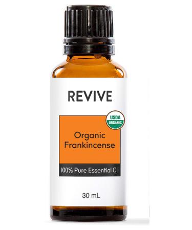 USDA Certified Organic Frankincense Essential Oil 30mL by Revive Essential Oils - 100% Pure Therapeutic Grade for Diffuser Humidifier Massage Aromatherapy Skin & Hair Care Organic Frankincense 0.34 Fl Oz (Pack of 1)